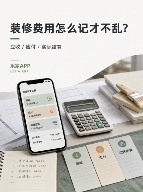 乐家APP：装修费用与实际结算