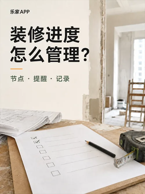 乐家APP:装修进度怎么管理?用节点、提醒和记录避免施工漏项