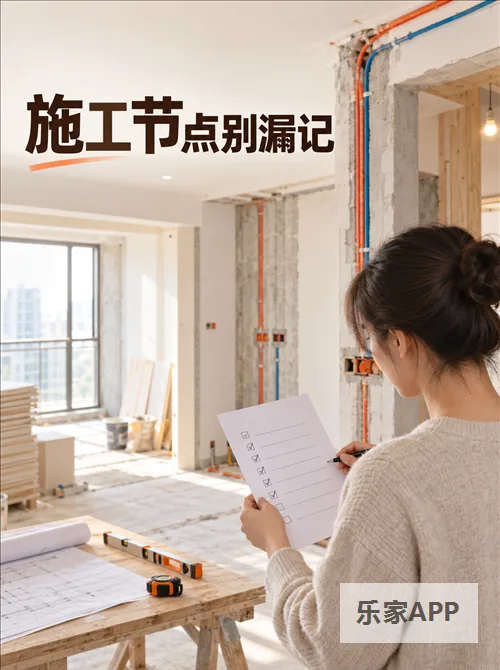 乐家APP：装修过程中哪些事情最容易忘？这份施工节点记录清单建议收藏
