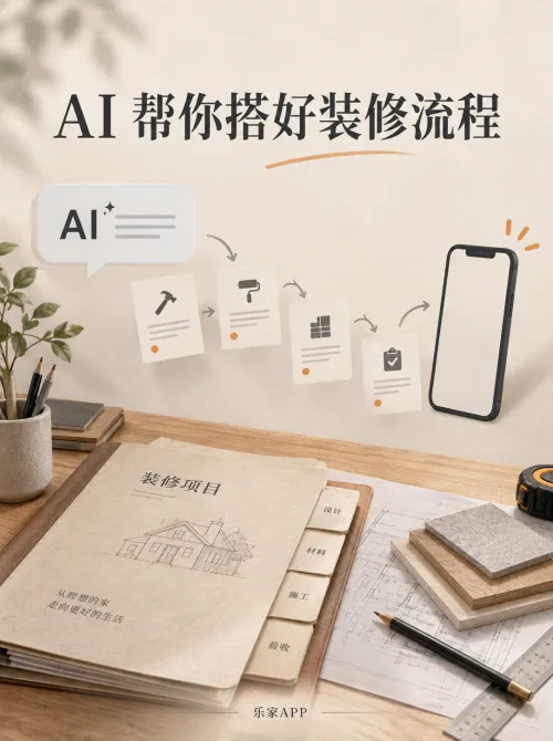 乐家APP：装修流程不会做？现在可以让 AI 生成，再导入乐家APP管理